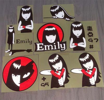 emily个性反光车身贴卡通可爱