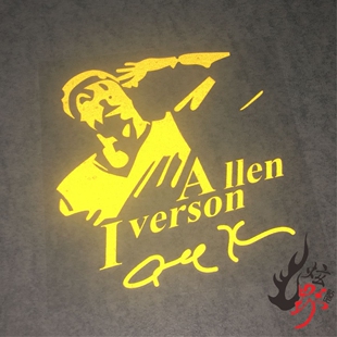 包邮 汽车贴纸篮球明星阿伦艾弗森Allen Iverson肖像 改装车贴