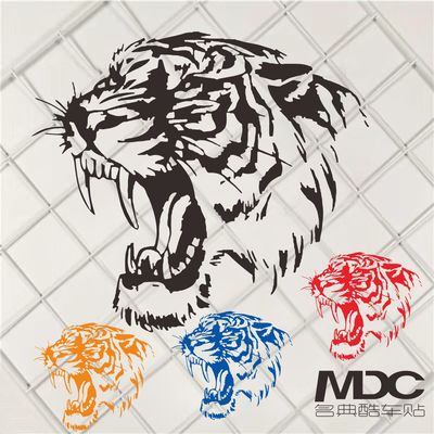汽车反光虎图腾引擎盖划痕贴纸