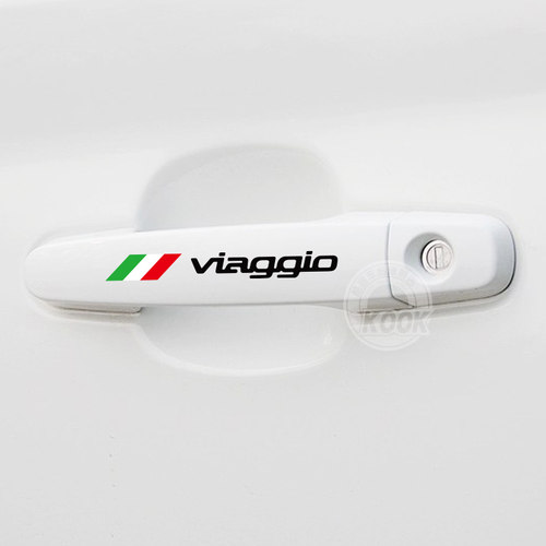 菲亚特专用三色旗反光贴 车贴 菲翔专用VIAGGIO门把手反光拉花