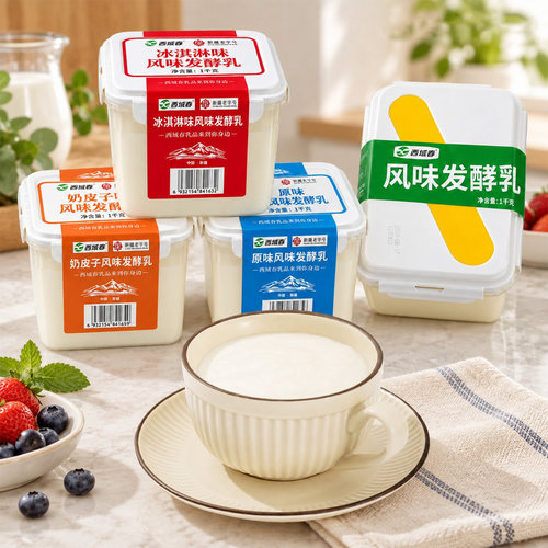 新疆西域春酸奶饭盒奶皮子大桶装