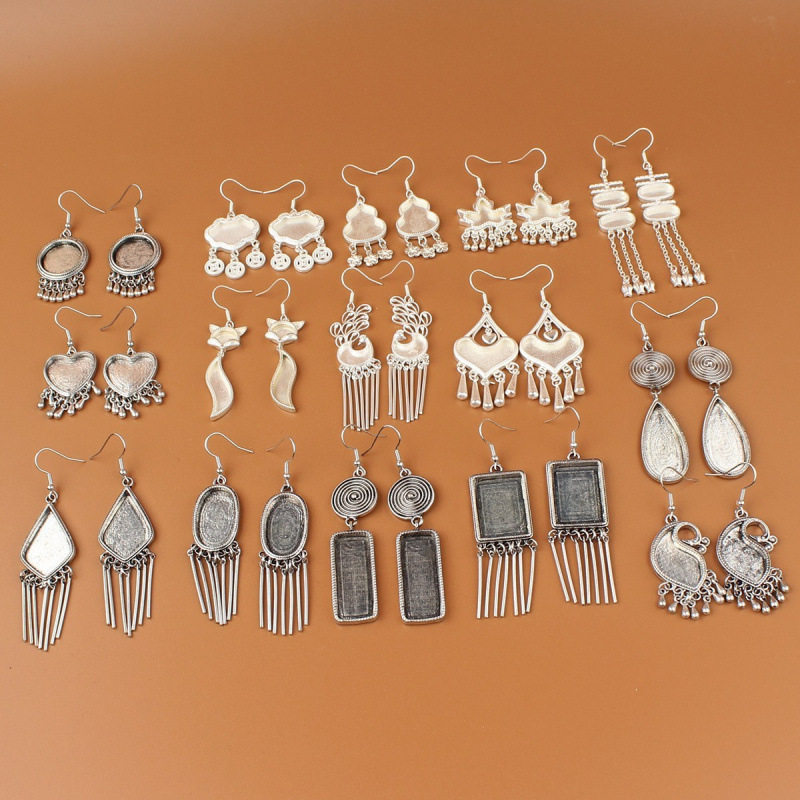 少数民族风手工苗银耳环配件底托空托镶修片多款流苏耳饰,饰品/流行首饰/时尚饰品新,民族风耳饰,淘宝优惠券,粉丝福利购,淘宝优惠卷