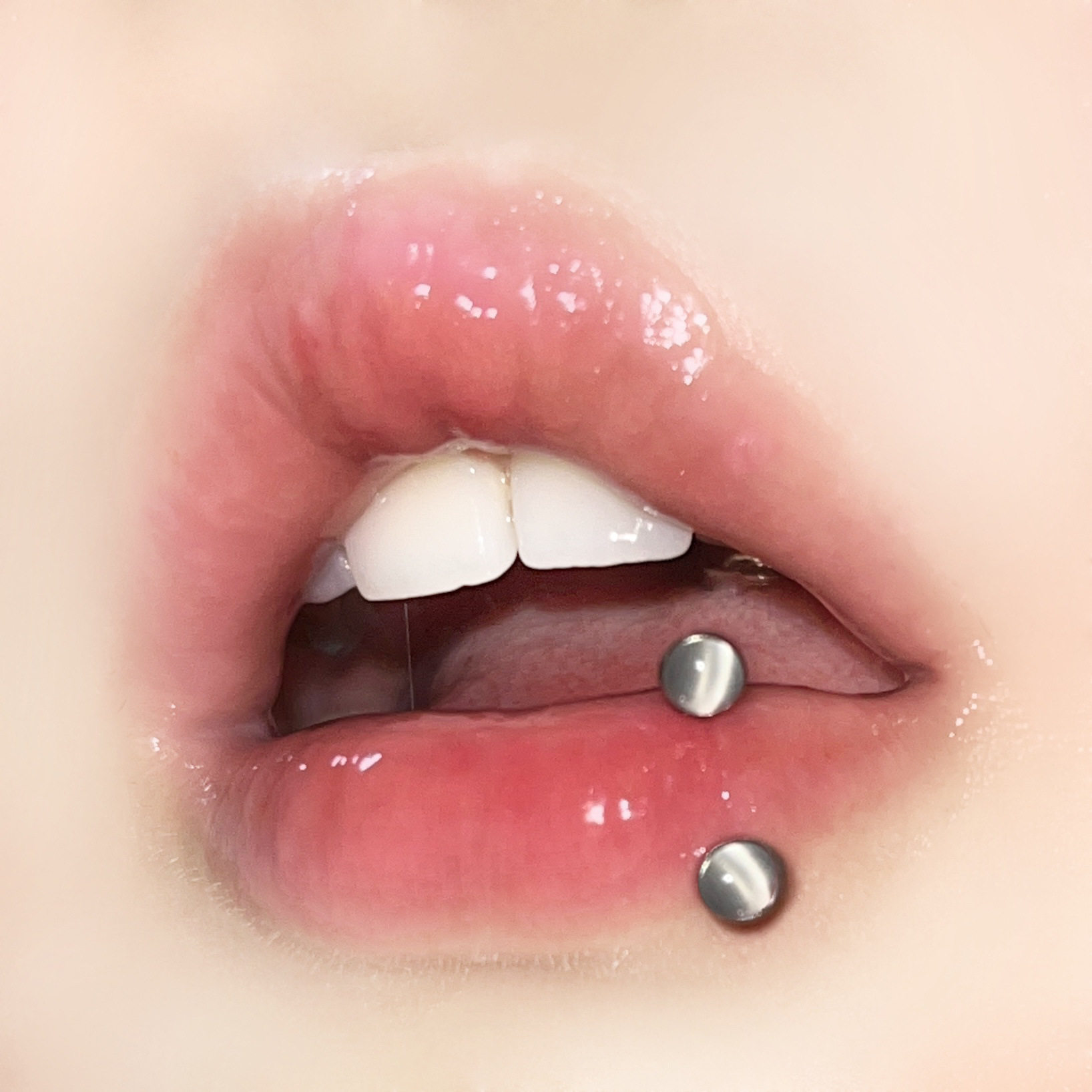 石内牙唇环包胶滴油唇钉耳骨钉钛钢内螺纹可爱穿刺饰品,饰品/流行首饰/时尚饰品新,唇环/唇钉,淘宝优惠券,粉丝福利购,淘宝优惠卷