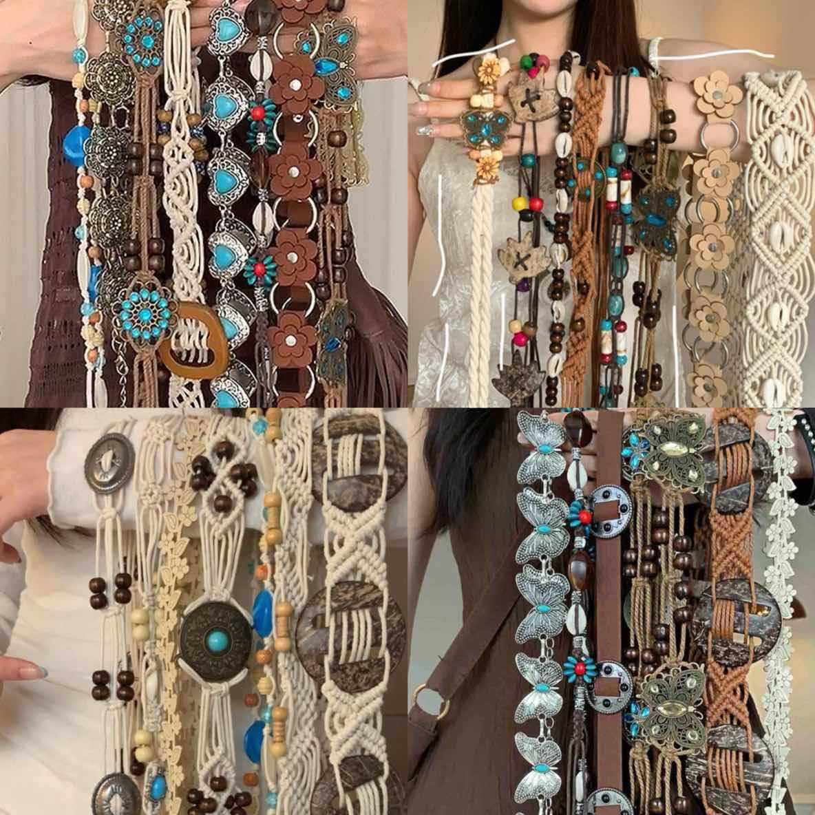 波西米亚民族风木珠不规则方形木珠腰链时尚腰带时尚设计感饰品女,饰品/流行首饰/时尚饰品新,腰链,淘宝优惠券,粉丝福利购,淘宝优惠卷