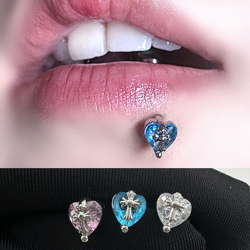 爱心十字架镶钻轻奢高级感钛钢唇钉穿刺义乌配件饰品,饰品/流行首饰/时尚饰品新,唇环/唇钉,淘宝优惠券,粉丝福利购,淘宝优惠卷