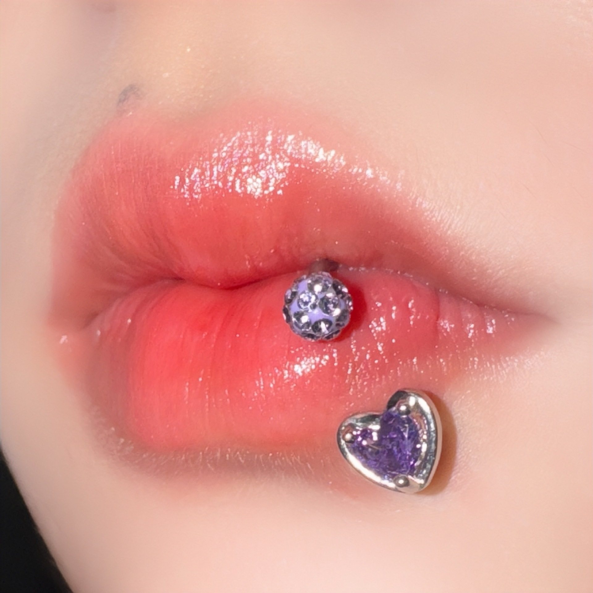 色爱心香巴拉唇环个性不锈钢铜微镶唇饰心耳骨钉耳蜗钉穿刺饰品,饰品/流行首饰/时尚饰品新,唇环/唇钉,淘宝优惠券,粉丝福利购,淘宝优惠卷