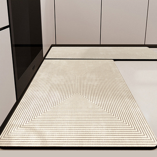 专用厨房地垫吸水防滑防油 加厚硅藻泥高端2026新款脚垫子侘寂风