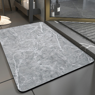 硅藻泥浴室地垫吸水卫生间速干脚垫进门口防水防滑垫子防摔全铺满