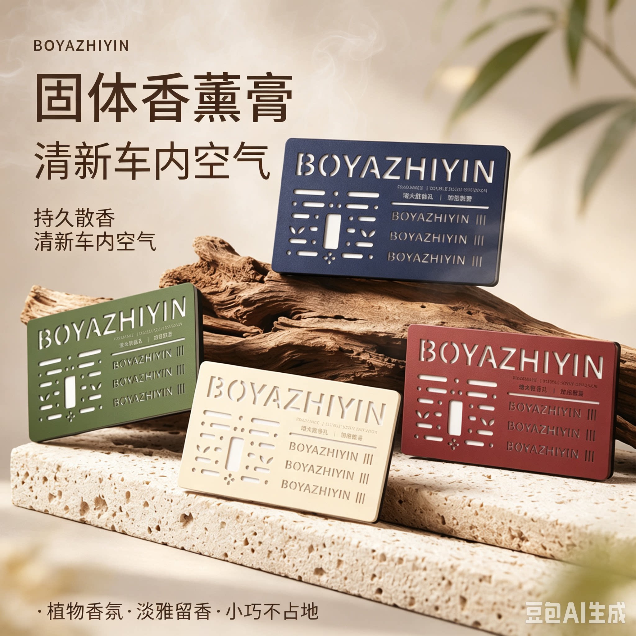 车载固体香薰膏高级感镂空盖盒子汽车香薰持久留香车内居家清新ZX