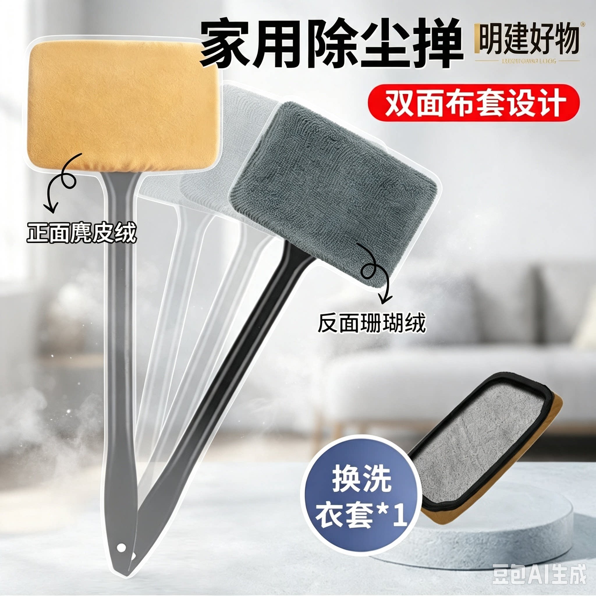车用挡风玻璃除雾刷车窗内饰麂皮防雾除水除尘掸伸缩长杆擦ZX