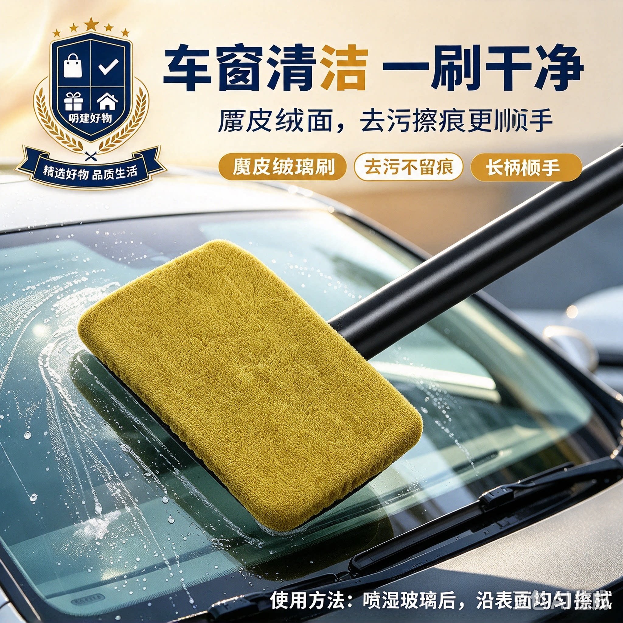 买一送一挡风玻璃除雾刷车窗内饰防雾除水除尘掸加长杆室内打扫CL