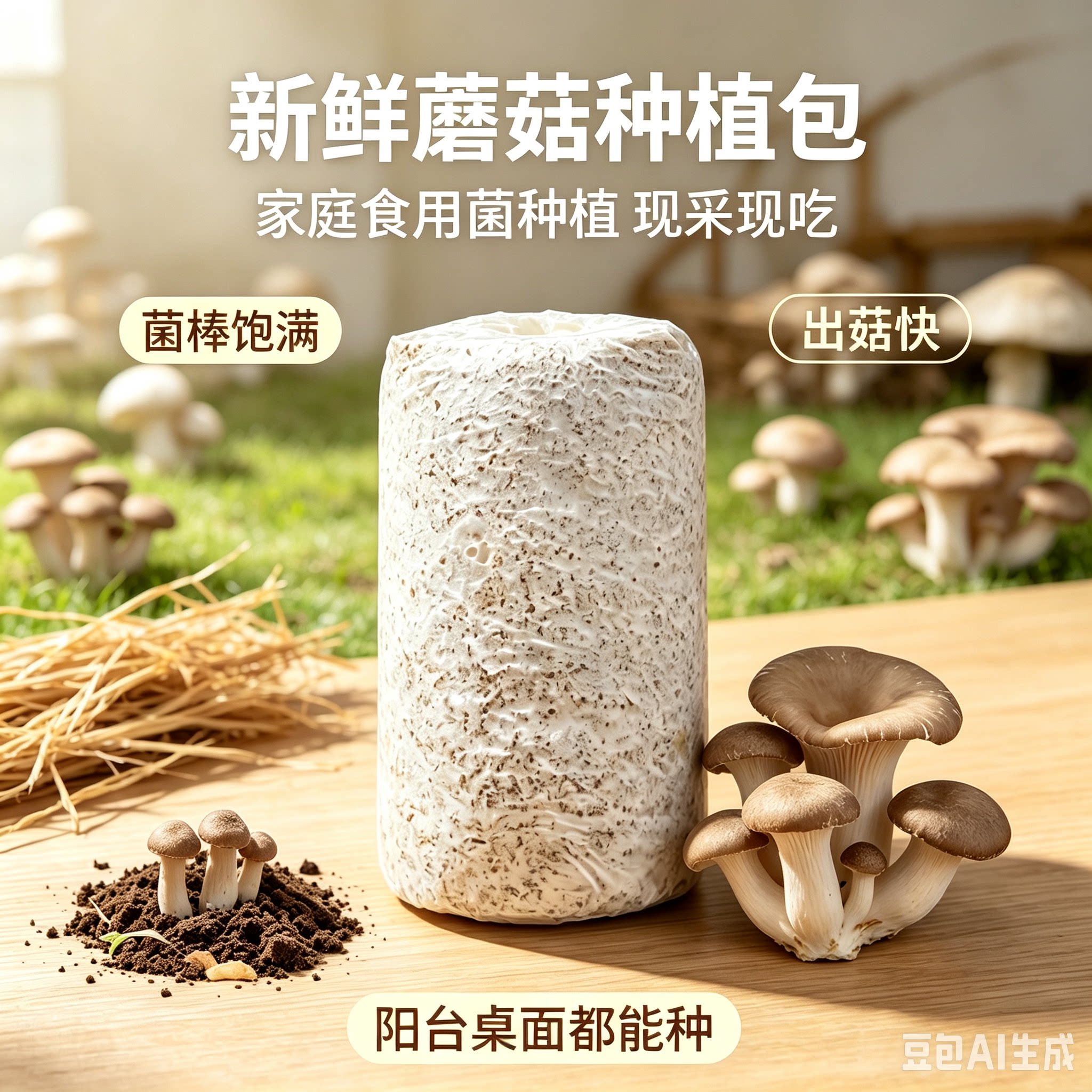 蘑菇种植菌包家庭蘑菇种植包室内种植食用菌基地种植菌棒菌ZX