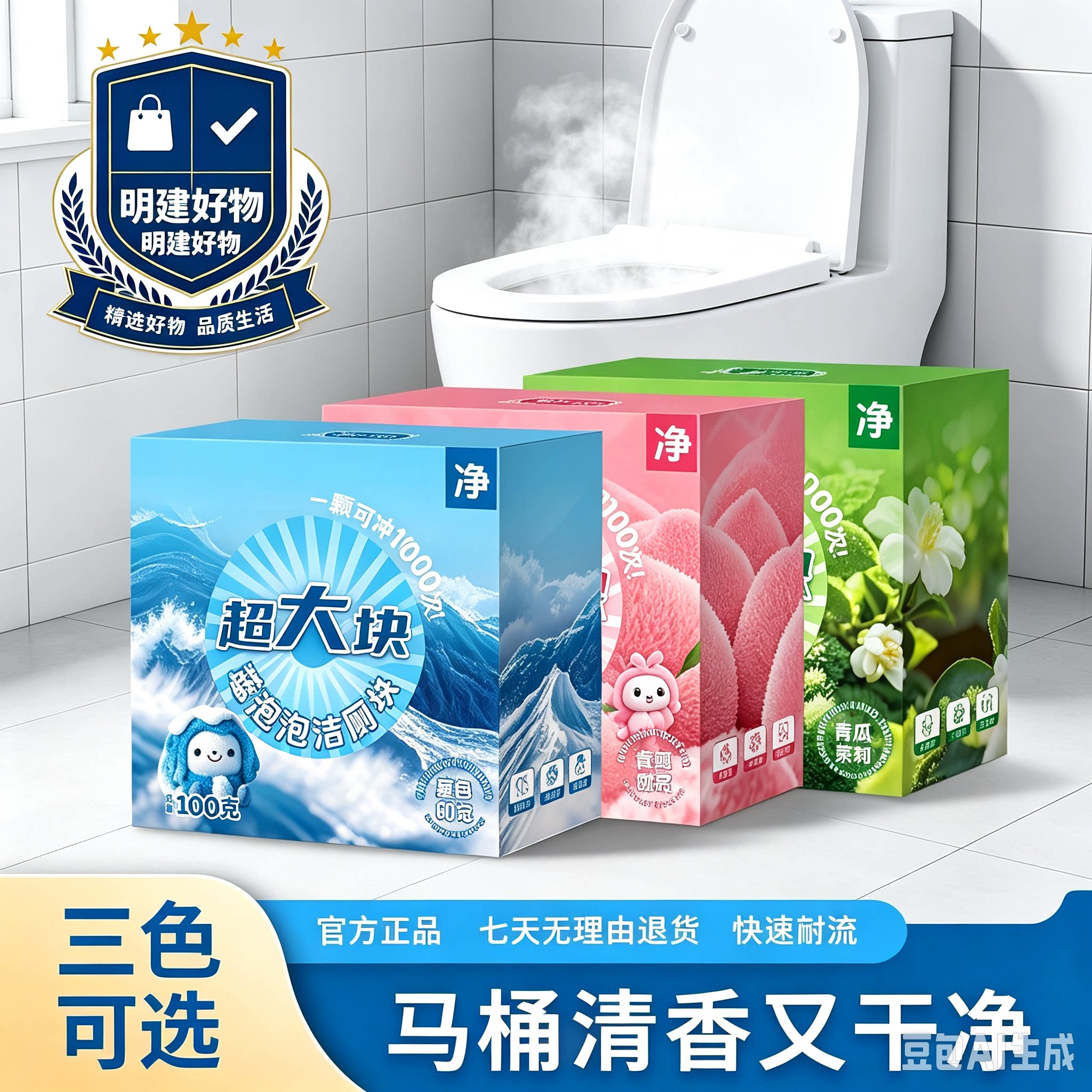 全新升级香氛洁厕泡泡去污除垢洁厕块清洁剂持久留香混合装CX