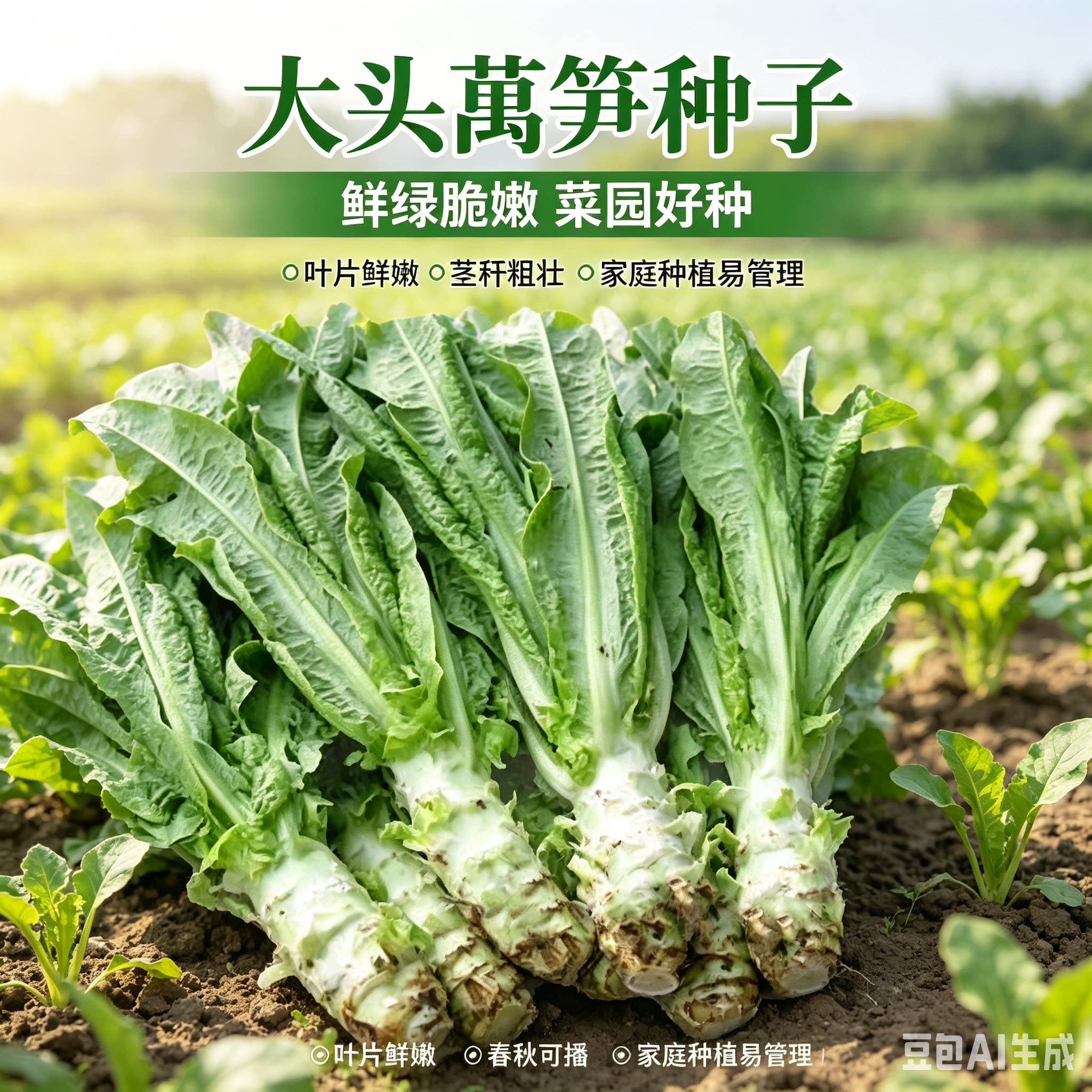 圆叶罗汉莴笋种子鸡腿粗壮莴苣种籽四季耐热南方可播农家蔬菜种CX