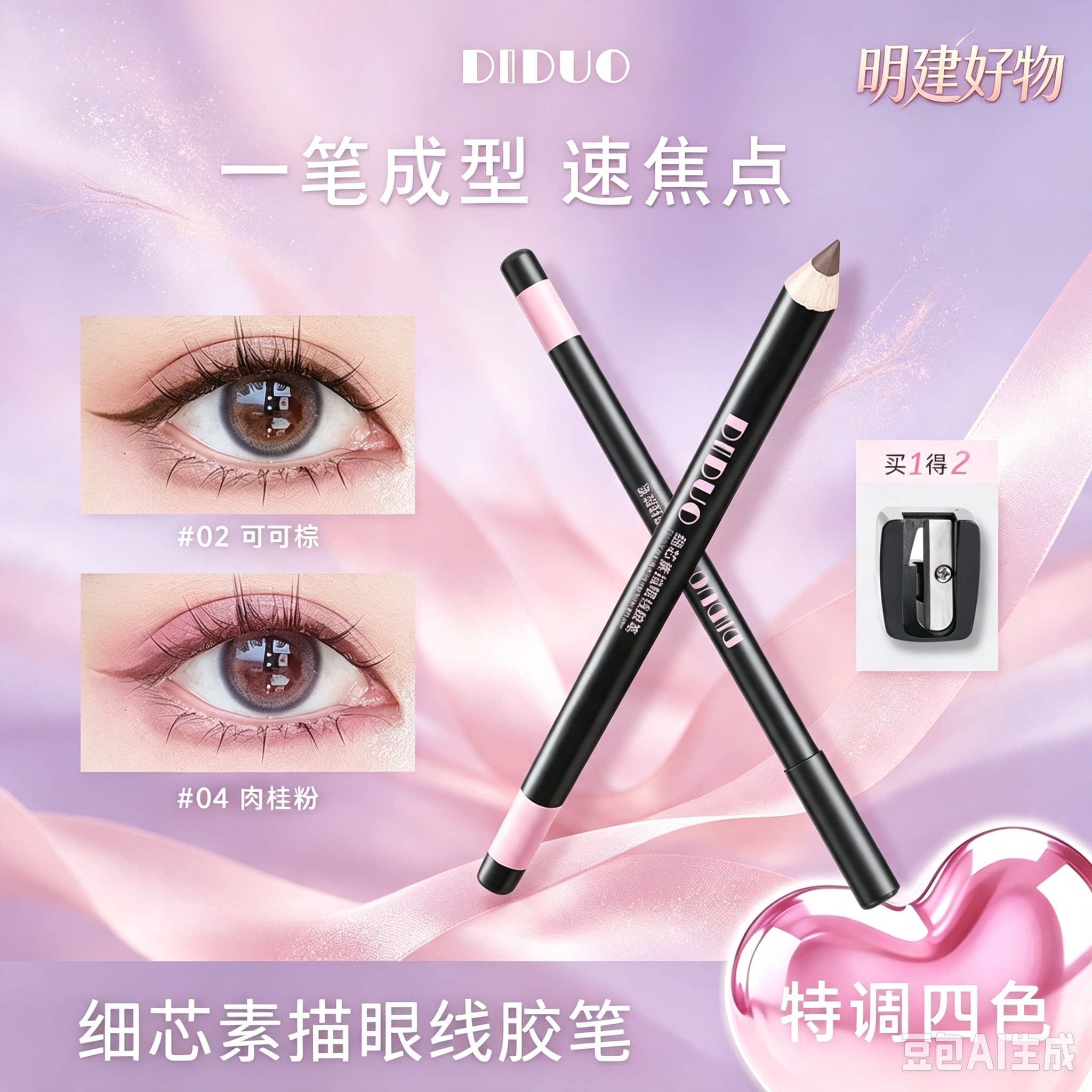 【19块9到手1支】眼线胶笔铅笔不晕染防水防汗持久下至笔棕色ZX