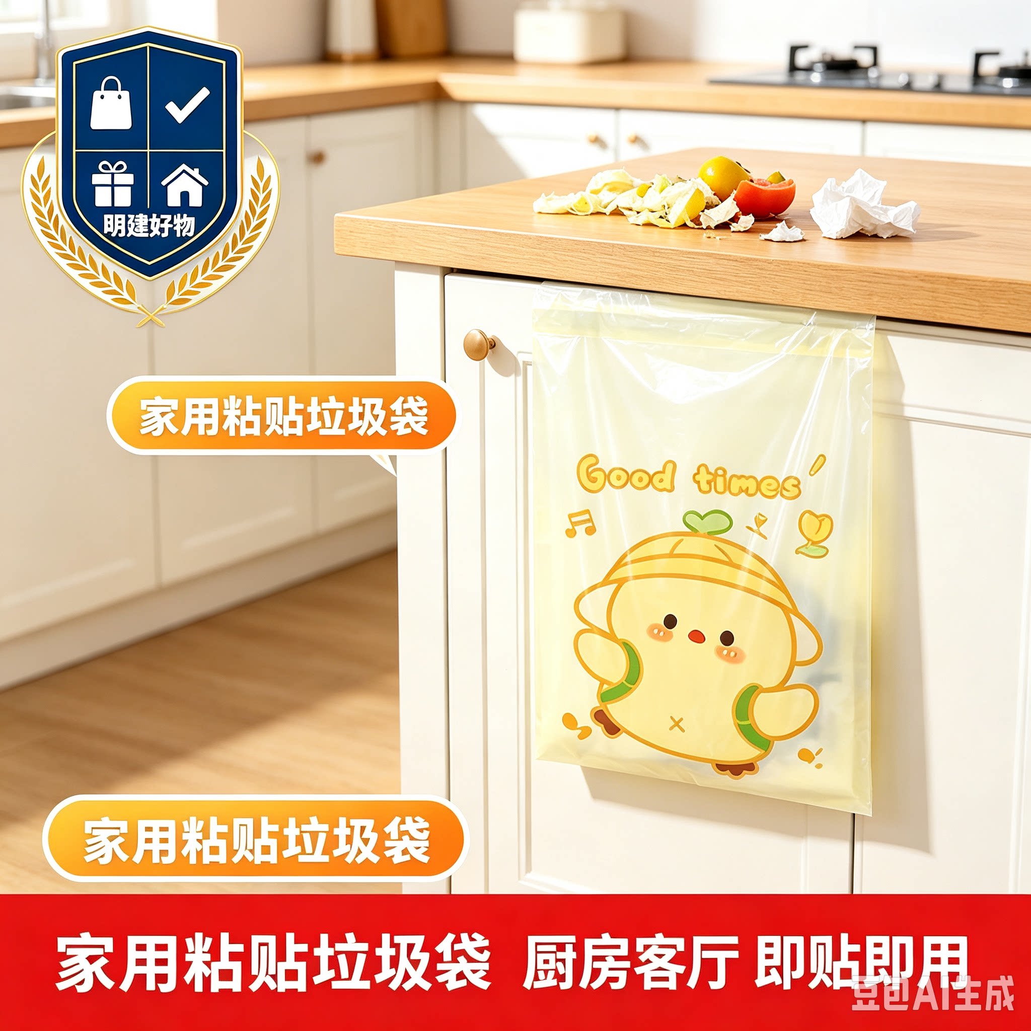 桌面垃圾袋粘贴式可爱卡通桌面课桌办公室宿舍车载便携清洁袋CX