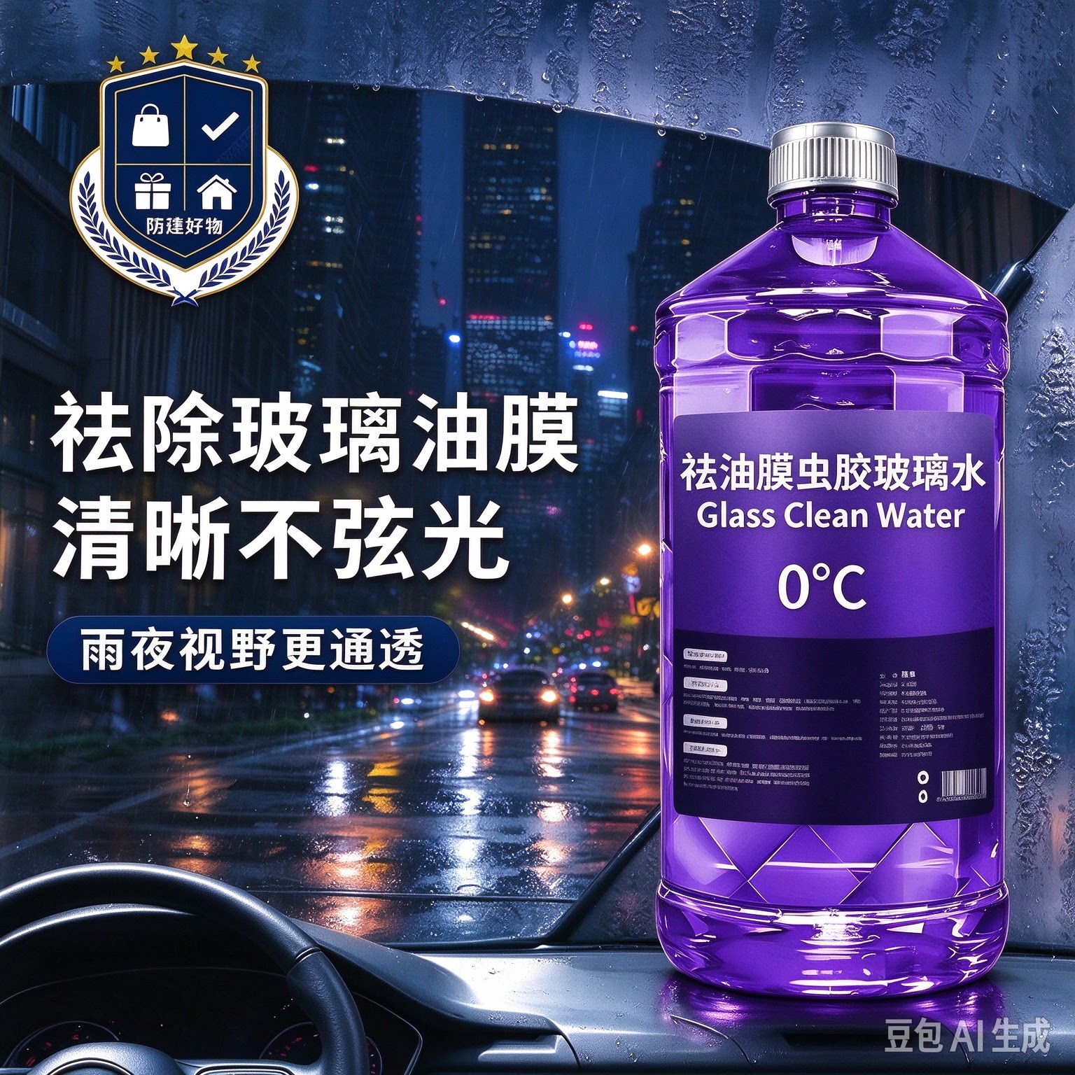 【拍一发四】汽车去油膜虫胶玻璃水夏季防雨清洁养护四季通用CX2