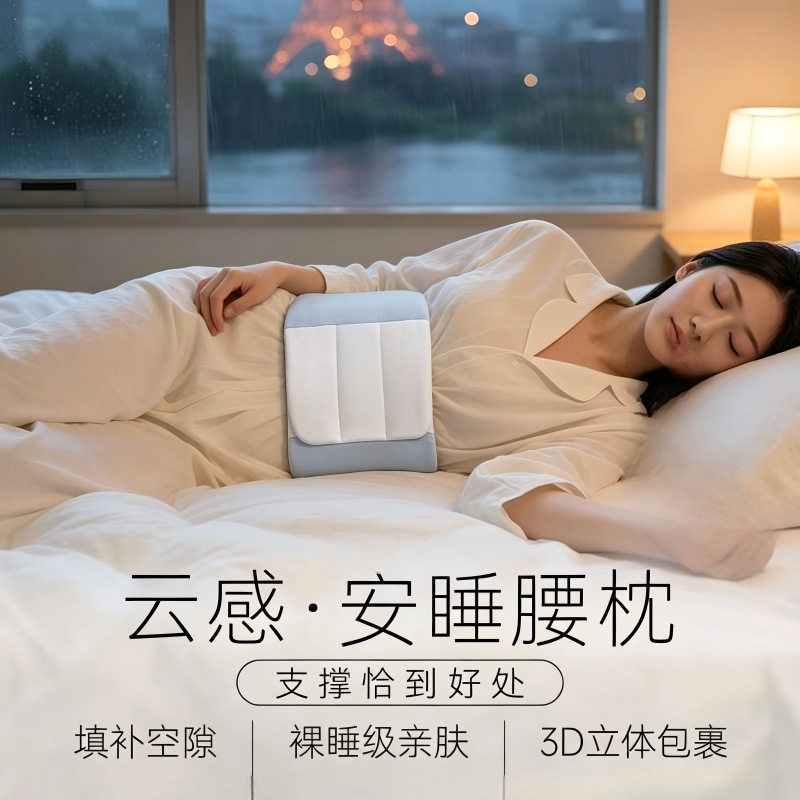 日本睡眠护腰带支撑保暖品牌睡觉专用腰枕平躺护腰神器晚上腰垫CX