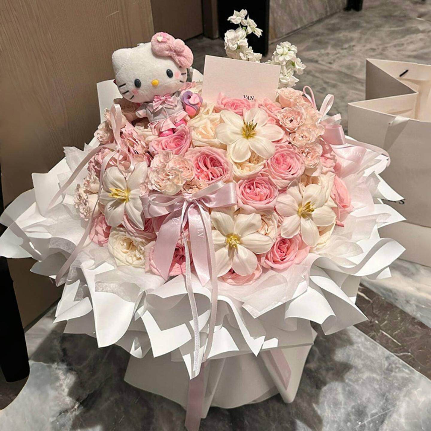 永生花女神节仿真香皂玫瑰花束女生生日送女友闺蜜2.14情人节礼物