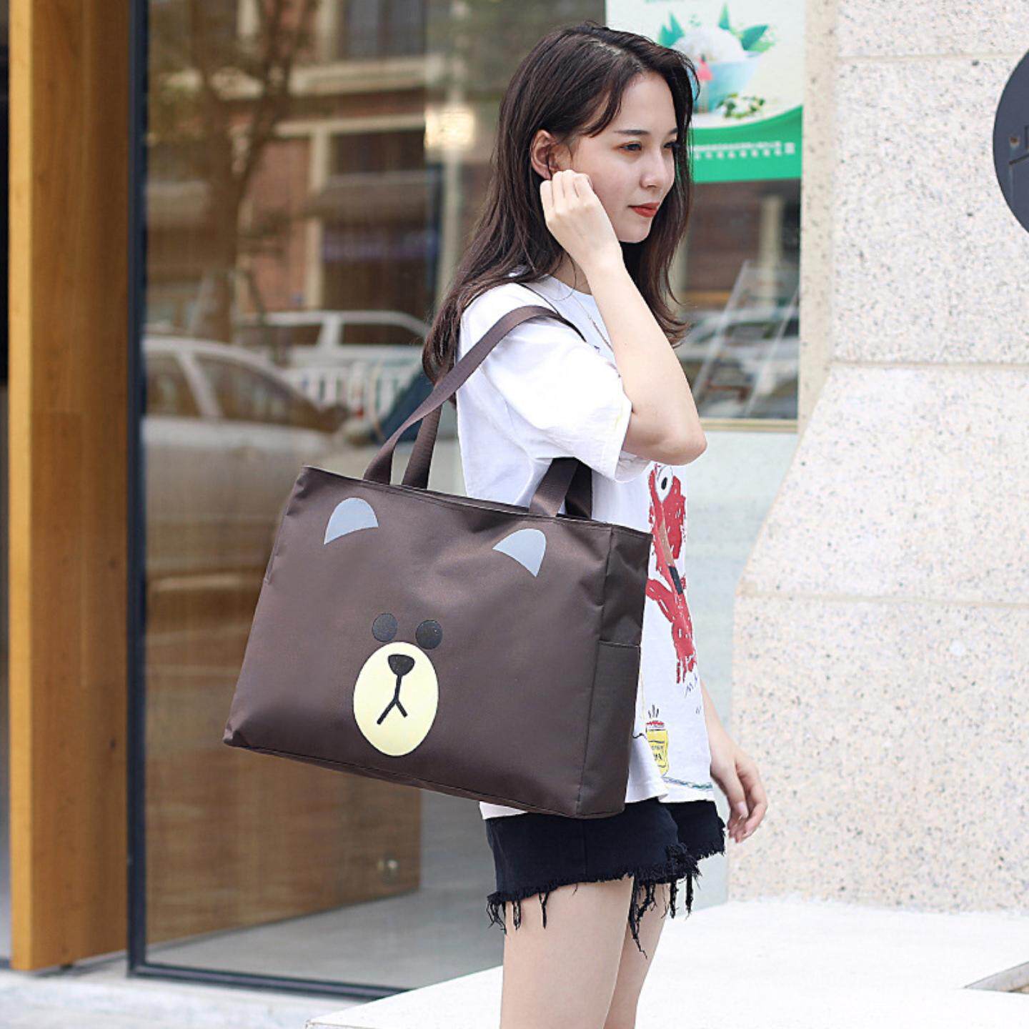 韩版短途旅行袋行李包女潮轻便手提可爱简约健身包瑜伽包大容量