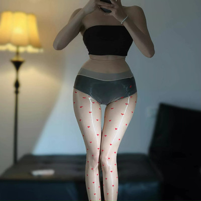 360无缝极光高腰爱心连裤袜性感夜店黑丝油亮丝袜夏季薄款女