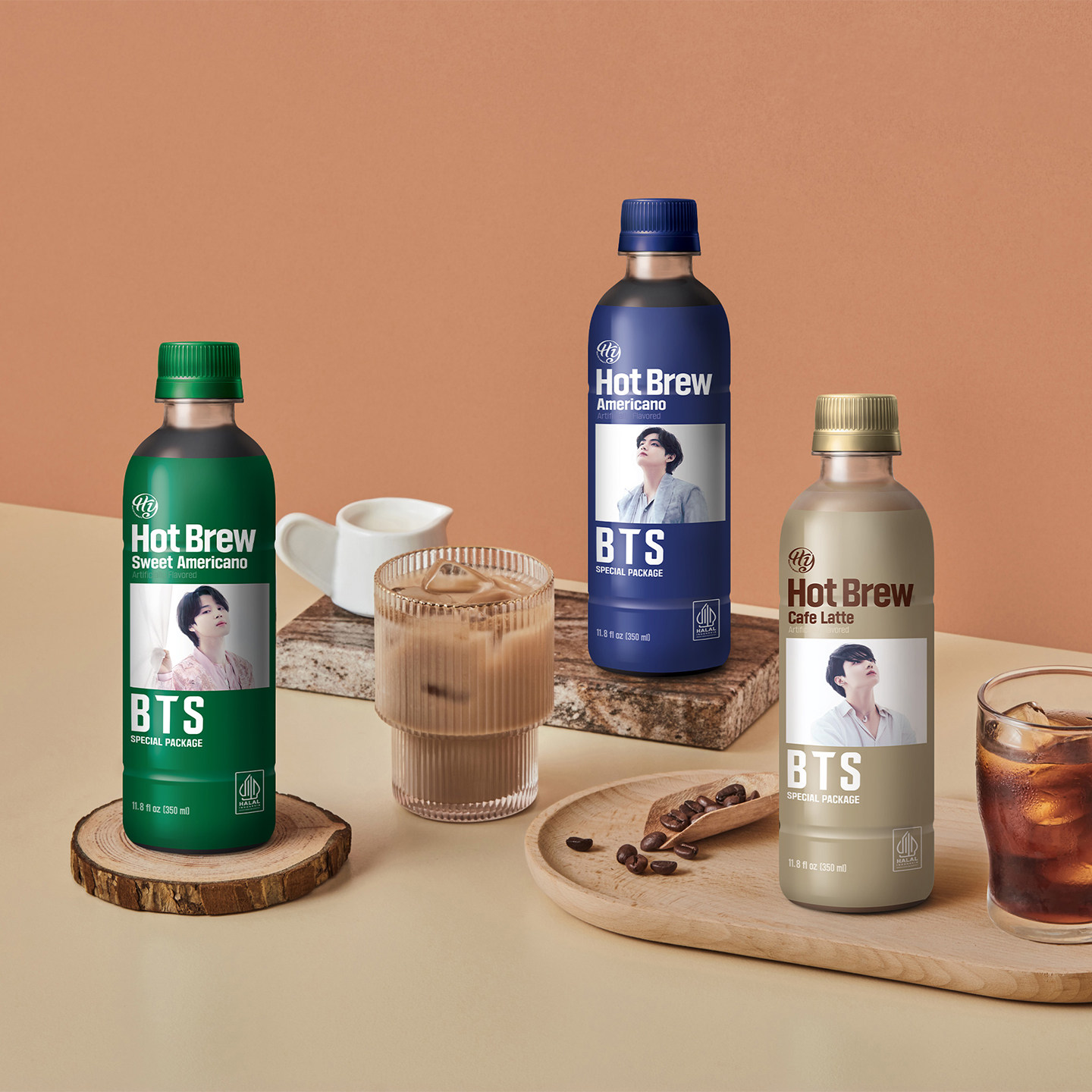 韩国BTS联名HotBrew即饮瓶装咖啡美式拿铁提神饮料多口味部分临期