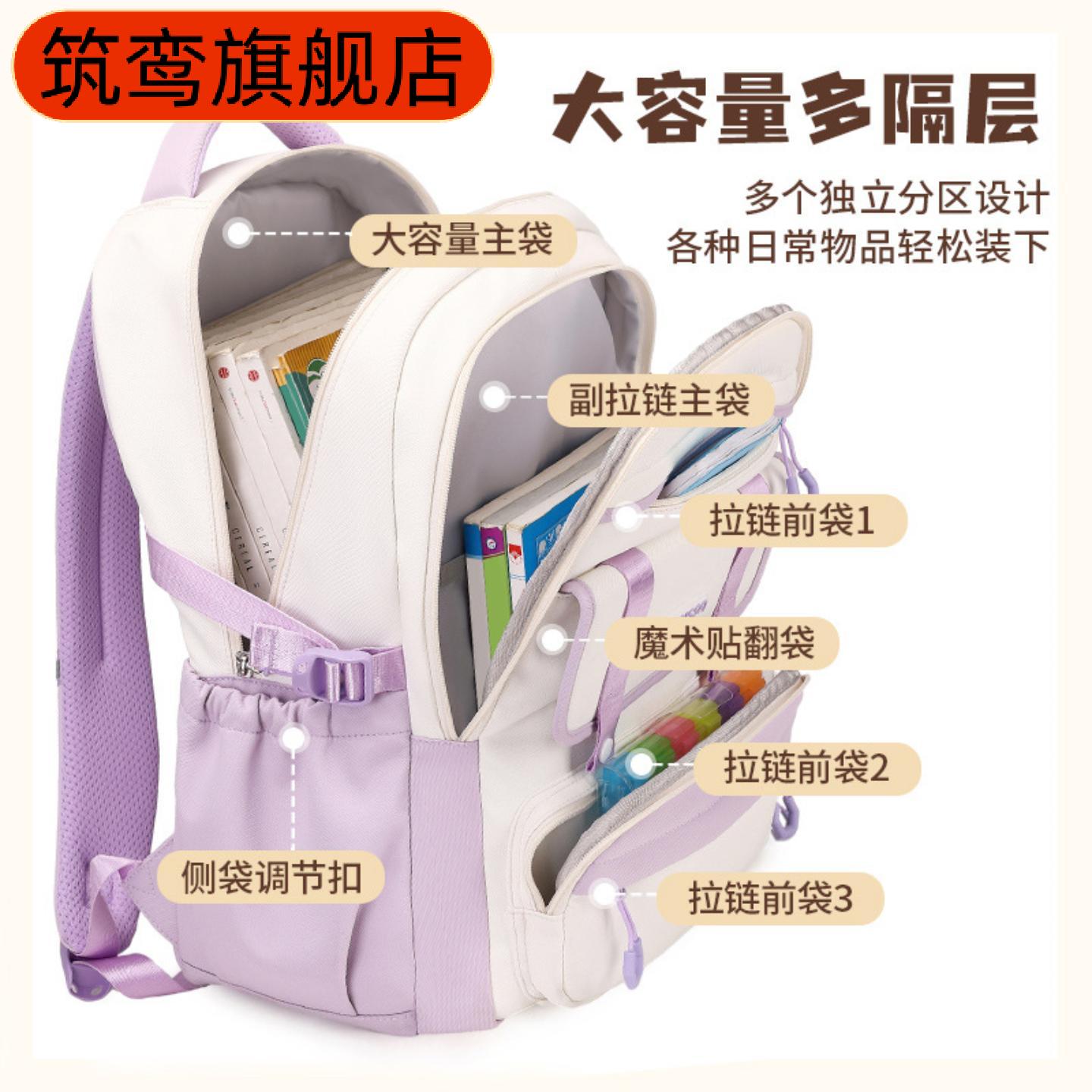 爆款小学生女童防泼水轻便双肩