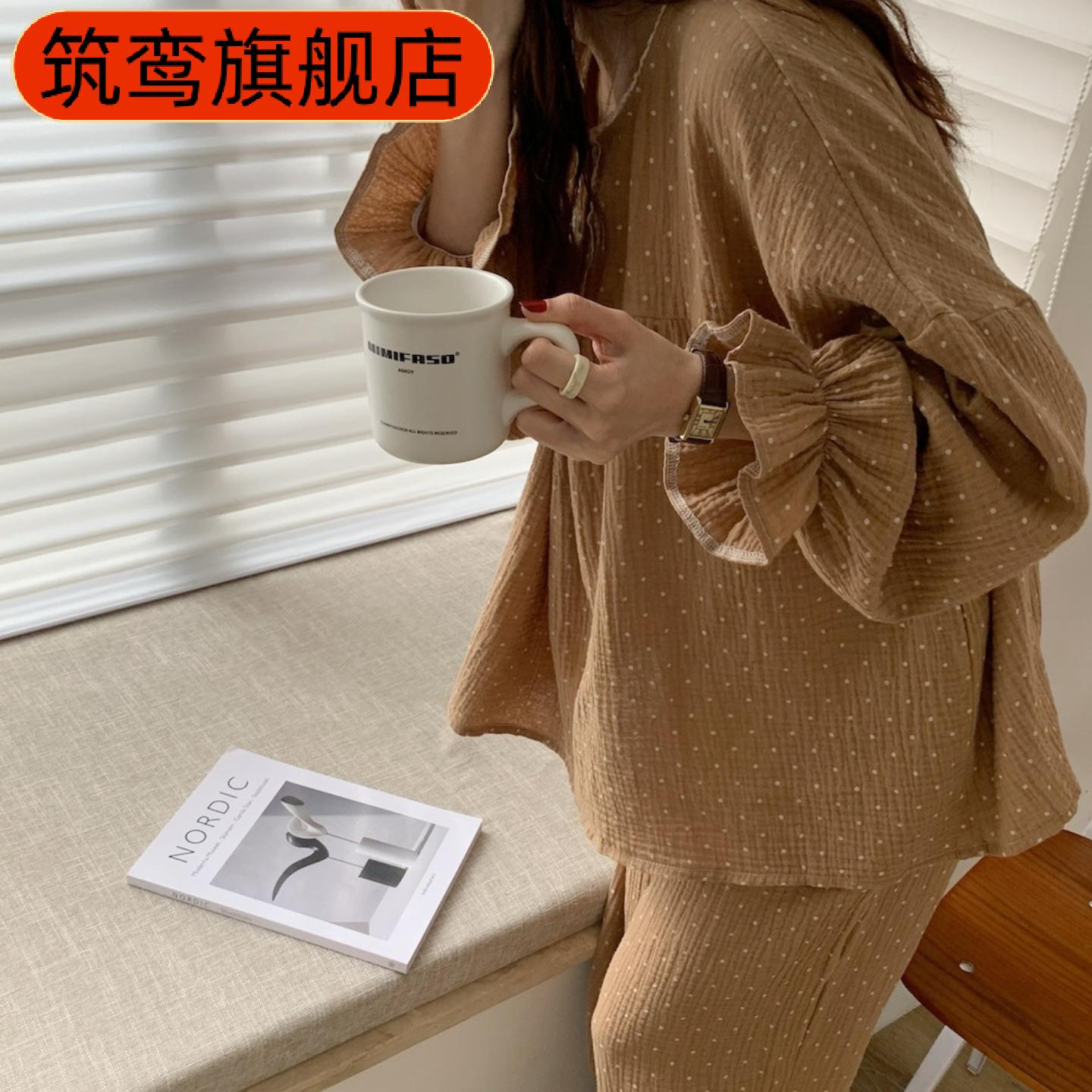 春秋季韩版可爱圆领仿棉皱布女