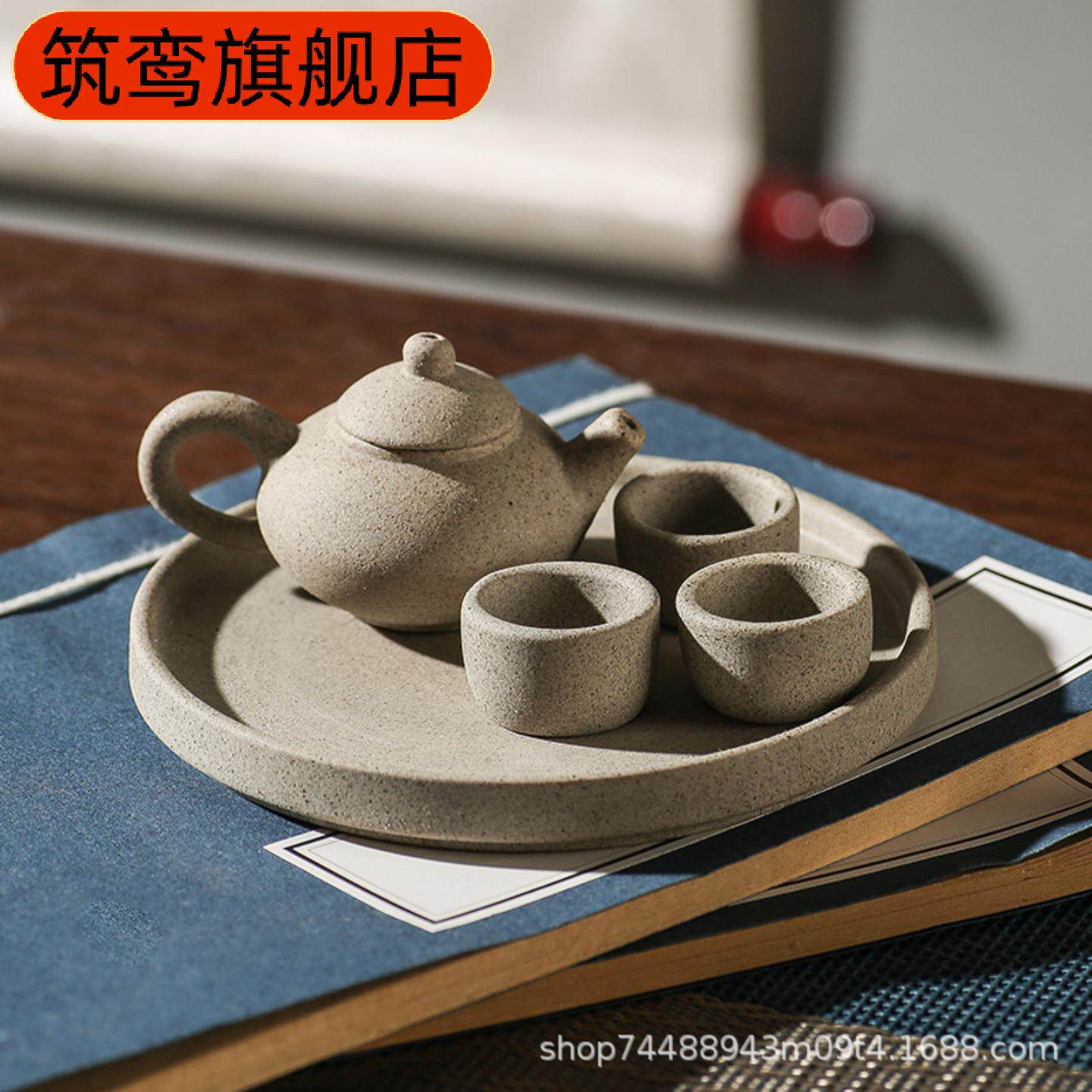 朱泥小茶壶茶宠摆件儿童茶具网红