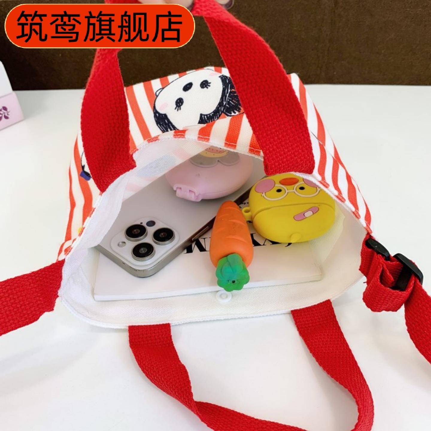 上新帆布手提包韩版儿童单肩斜挎