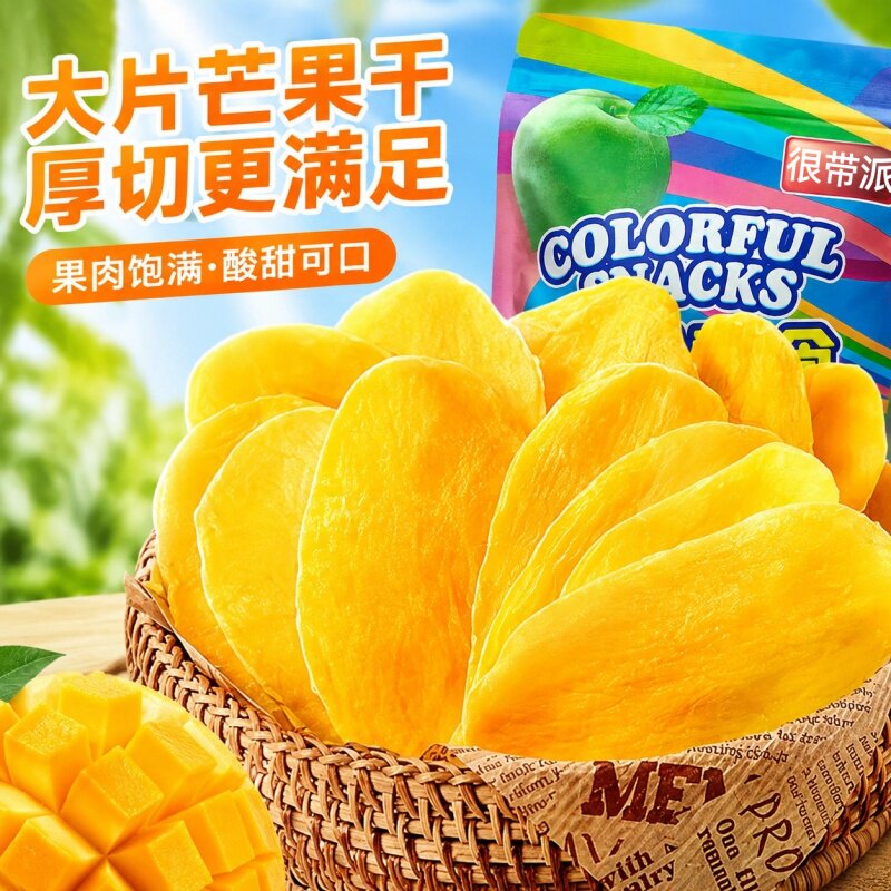 【片片厚切】芒果干大片水果干办公室解馋零食小吃蜜饯果脯休闲