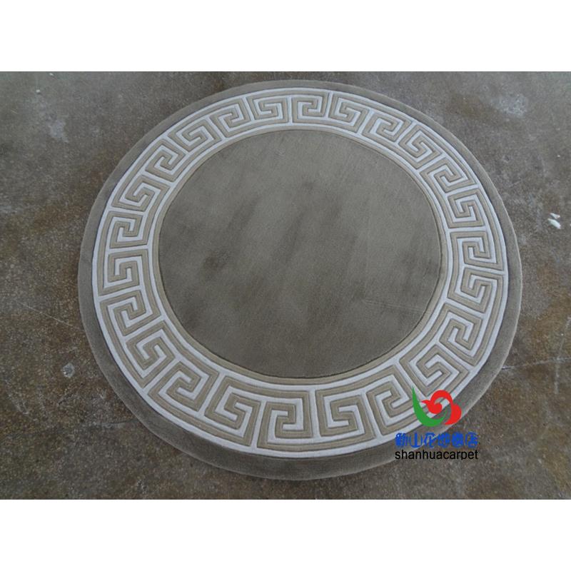 现代简约绿色抽象叶子混色椭圆形中式客厅茶几地毯餐厅大厅接待室
