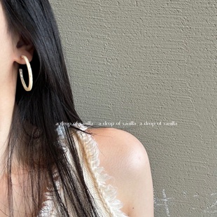 简约大圈圈耳环 日韩素圈 Vanilla 黄油拿铁