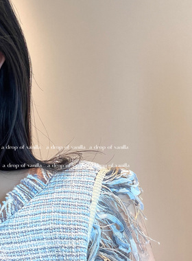 Vanilla / 夏日蓝 蓝色晕染流光爱心耳扣 韩女bi备耳饰