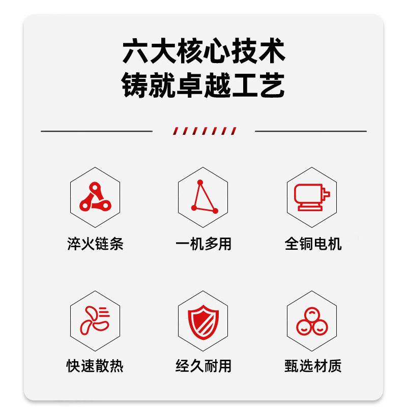 跨境电锯家用锯树木头大功率手持户外锂电伐木锯手持电锯切割机
