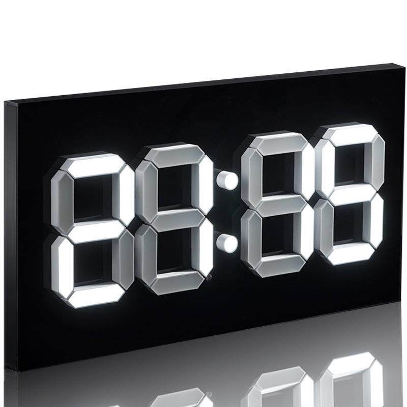 挂钟闹钟2024北欧亚克力创意电子时尚简约钟3d数字万年历时钟挂墙