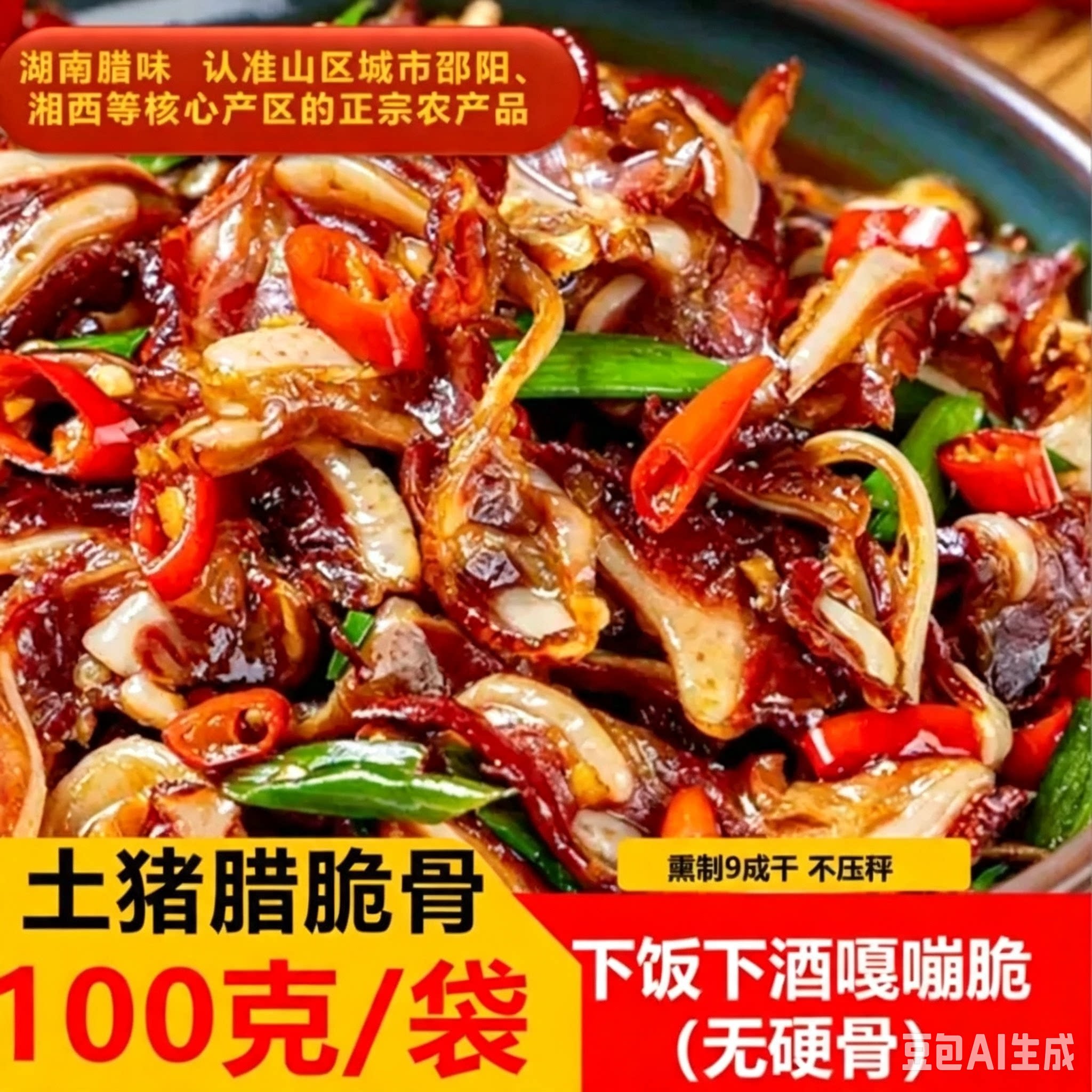 正宗湖南烟熏腊脆骨 大包装免切下酒菜下饭菜农家腊肉腊肠