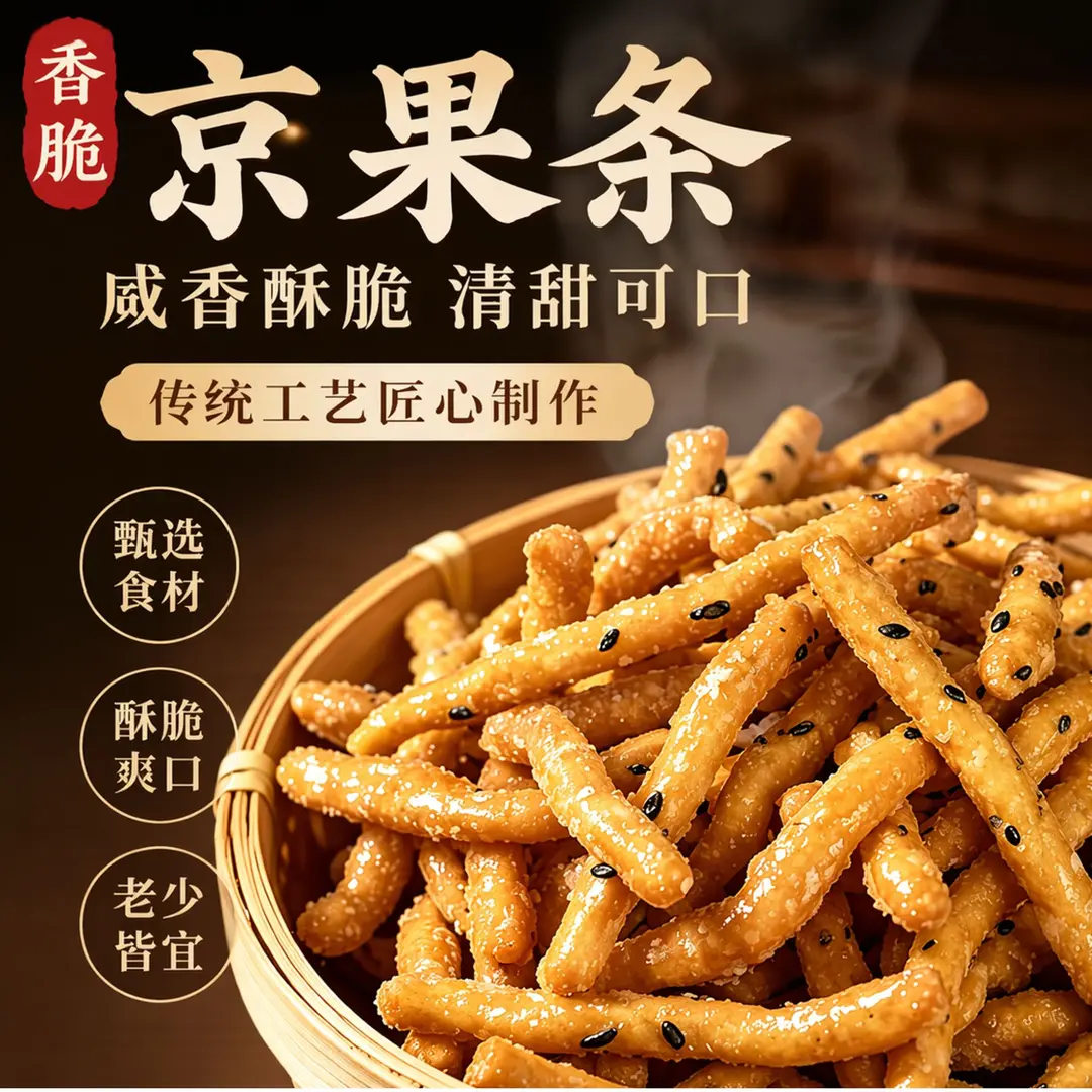 徐州老式京果条张木果子休闲解馋小零食江米条芝麻条金果条