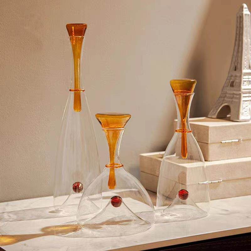 现代轻奢透明玻璃酒具醒酒器摆件客厅餐厅酒柜样板间家居软装饰品