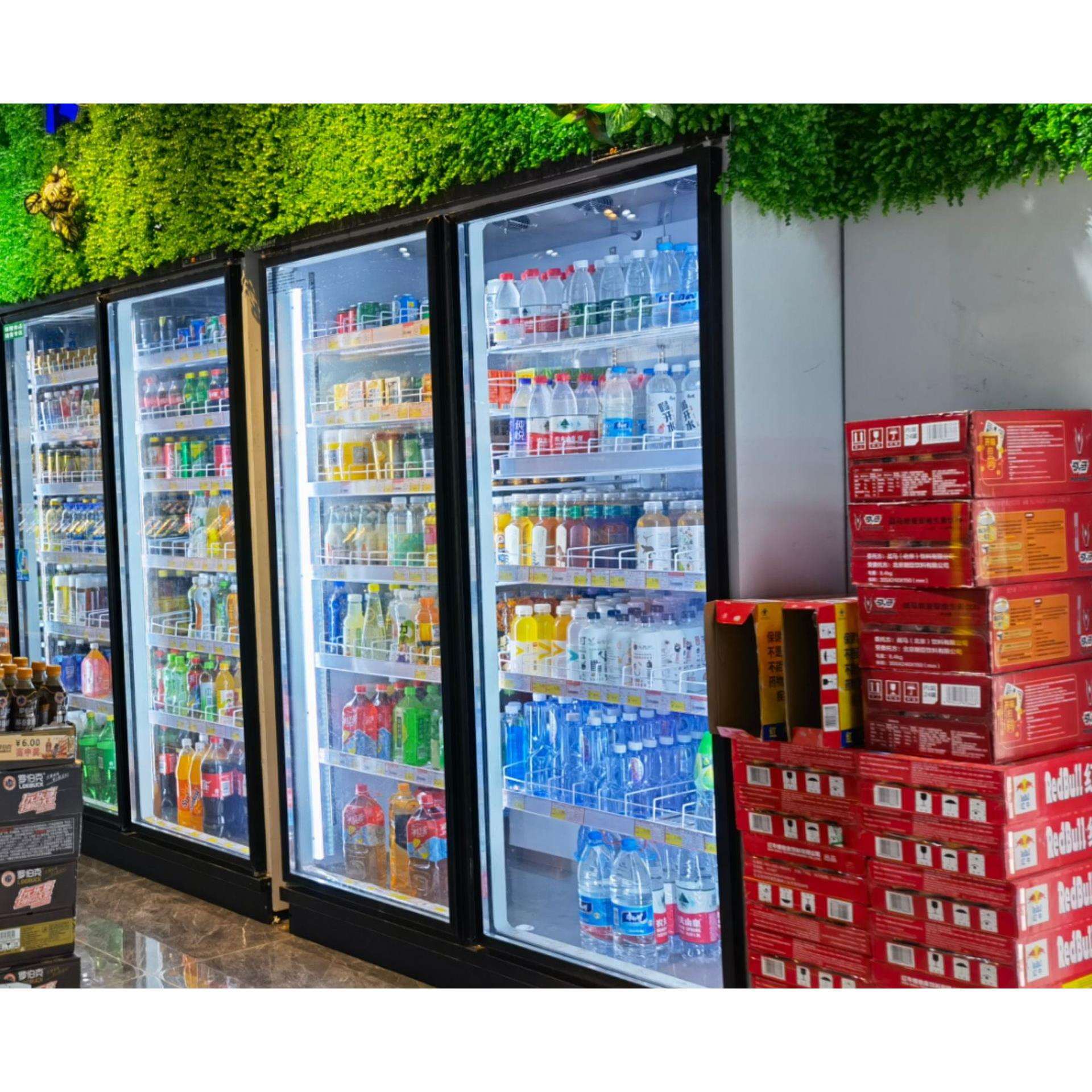 厂家直供超市便利店展示柜九格冷藏饮料牛奶大容积水果保鲜柜外机