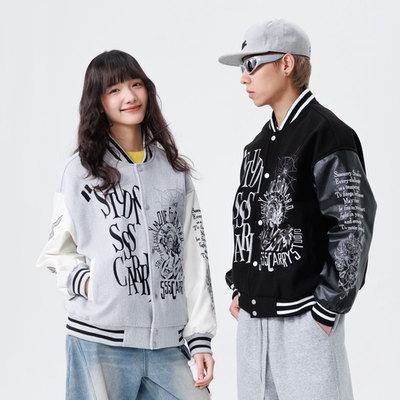 重磅刺绣棒球服飞行夹克
