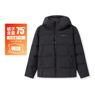 361度女式羽绒服连帽短款鸭绒面包服防风保暖上衣冬季562544302N