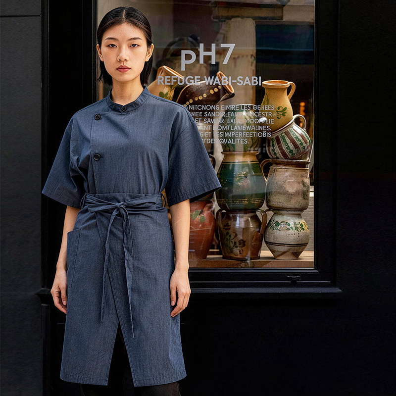 轻中式山野风工作服火锅饭店酒馆餐饮工衣服云贵川菜馆服务员工装