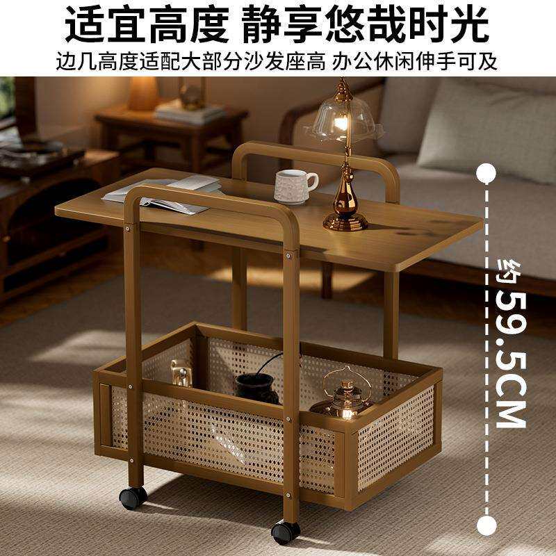 茶几客厅家用可移动折叠小户型实木中古风沙发小型多功能茶几桌子