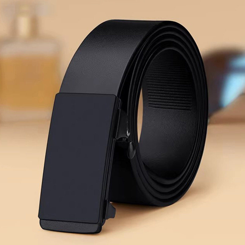 皮带男无牙自动扣真皮裤带子商务休闲百搭潮流年轻人男士腰带内穿