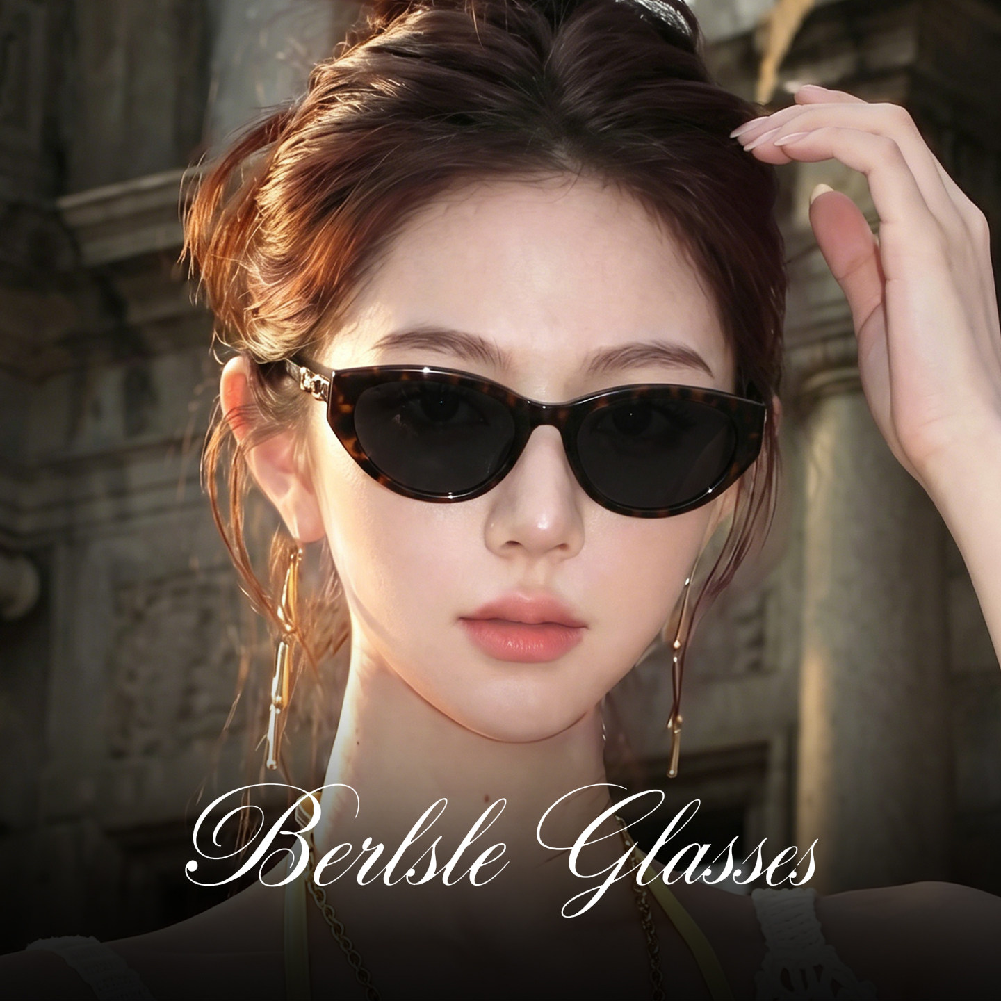 复古玳瑁加宽猫眼墨镜女高级感显脸小防紫外线偏光太阳眼镜带度数