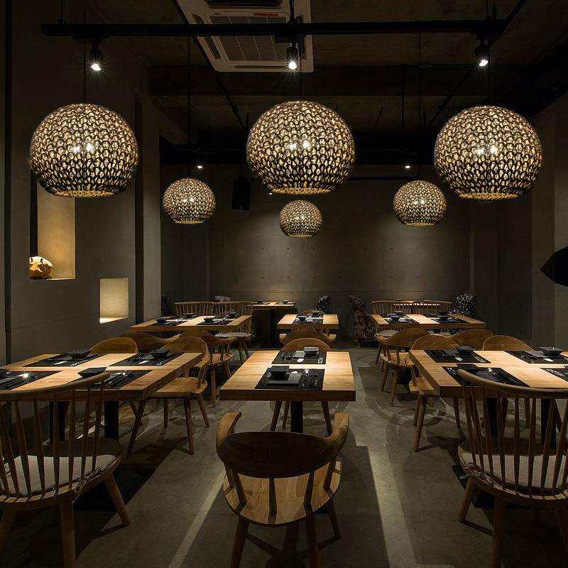 复古中式过道餐吊灯饭店吧台咖啡厅办公室灯创意麻绳灯具餐馆吊灯