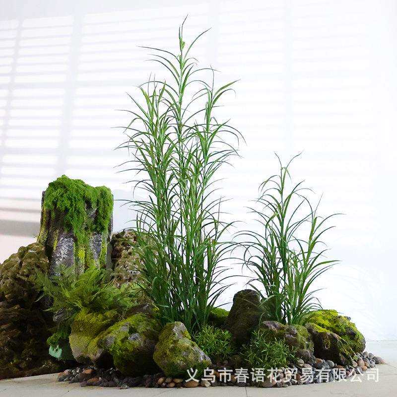 仿真芦苇草假绿植盆栽露营风造景商场服装店橱窗落地高端轻奢装饰