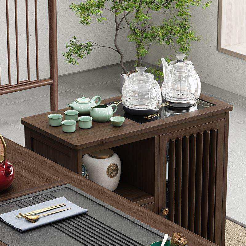沙家用茶柜发边几边柜烧水壶一体小茶台移动小茶桌简约茶几桌子