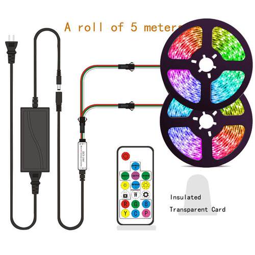 5050幻彩灯带套装RGB全彩灯条流星LED灯条17键10米 跑马可编程